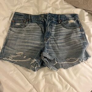 American Eagle Outfitters Blue Jean Shorts Distressed High-Waisted